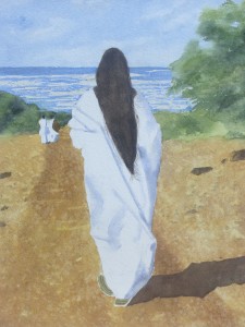 Anandamayi Ma Watercolor by Deborah Olenev